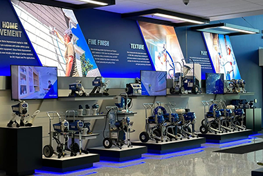 graco lobby with some of their robots on display 