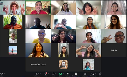 Pattala in a zoom meeting with other NULEAD360 students