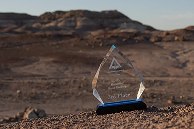 3rd place trophy in the desert