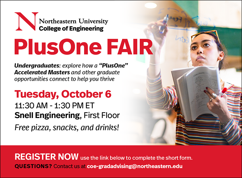 Flyer for the College of Engineering PlusOne Fair on Tuesday, October 6